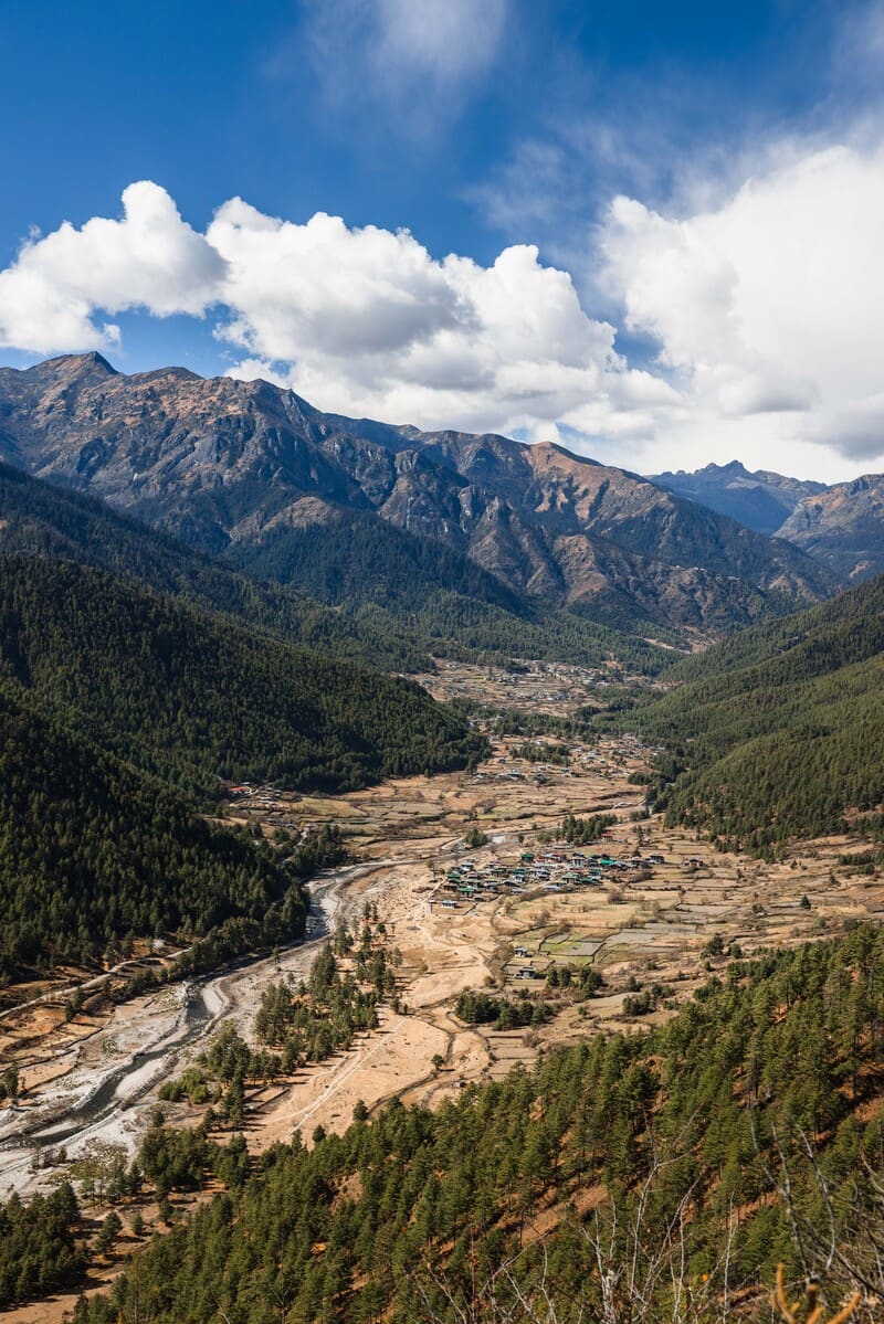 Autumn Himalayan view in Bhutan