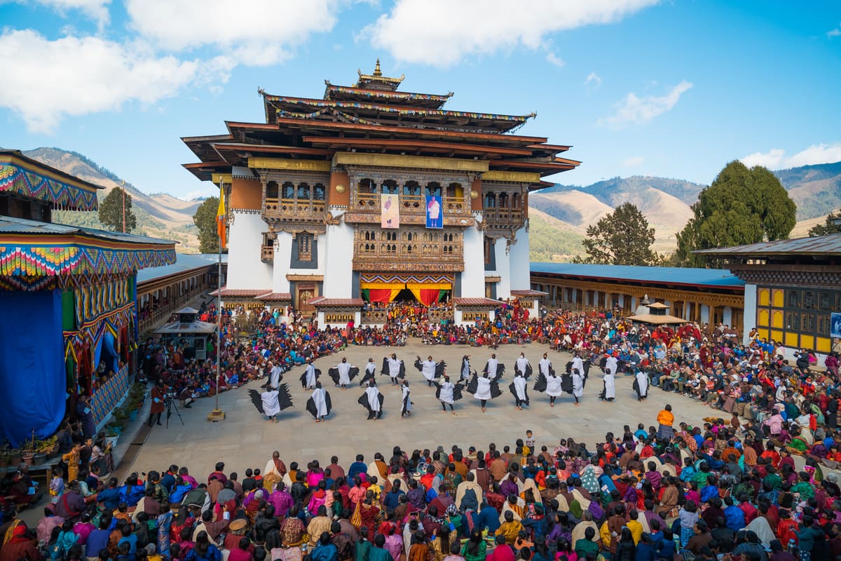 Clear mountain view during peak season in Bhutan